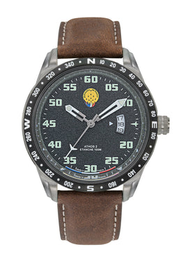 Montre Cadran Noir Cuir Marron A2-100ID-668125