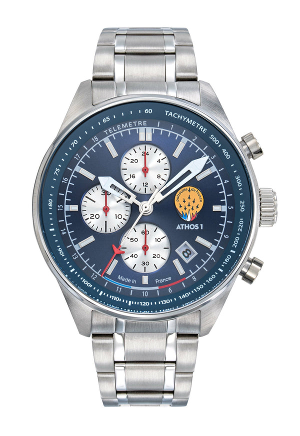 Montre Chronographe Athos 1 Bleu Bracelet Acier A1-100L-668149