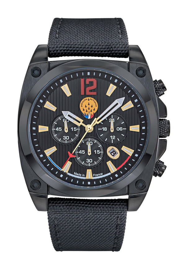Montre Chrono TARMAC 701 Noir Compteurs Dorés 668521