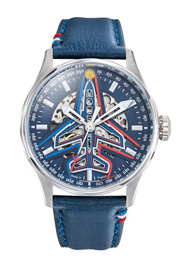 Coffret ATHOS-668910 Automatique Cuir Bleu