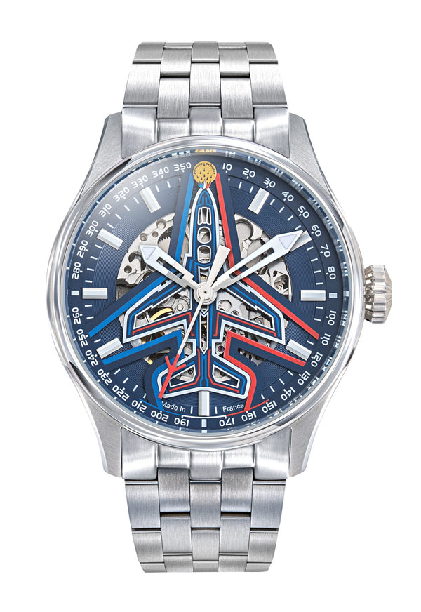 Coffret ATHOS-668911 Automatique Cadran Bleu Bracelet Acier
