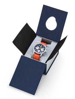 Montre Chronographe Cadran Bleu Cuir Orange A7-100EG-668137