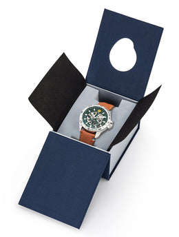 Montre Automatique Cadran Vert Cuir Marron A8-100ED-668143