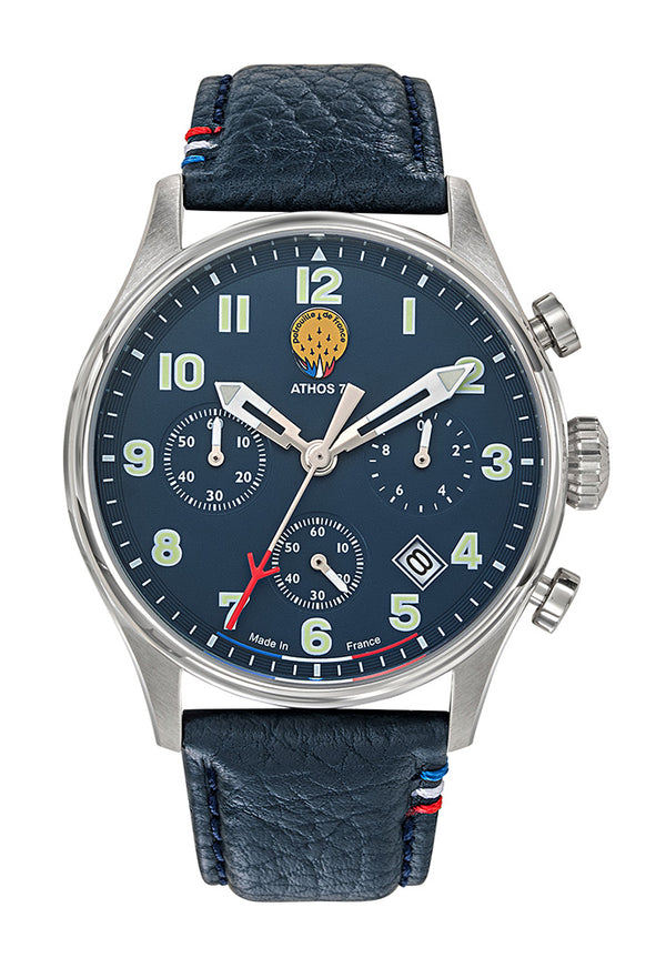 Montre Chronographe Cadran et Bracelet Bleus A7-100EG-668136