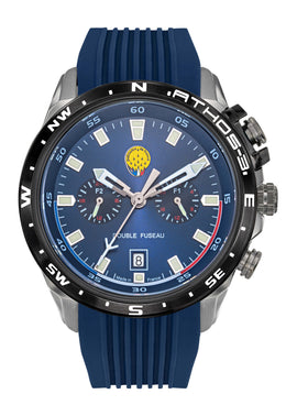 Montre Double Fuseau Cadran Bleu Bracelet Bleu A3-100IG-668113