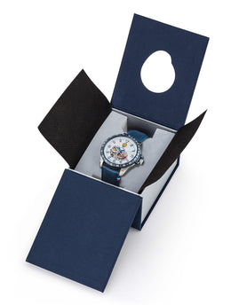 Montre Homme Automatique Cadran Gris Cuir Bleu A6-100SCS-668153